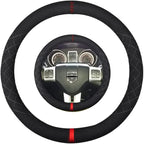 Suede Steering Wheel Cover,Compatible with Dodge Avenger Grand Caravan Challenger Charger Suede Leather Sport Non-Slip Wheel Cover Car Interior Accessories 15.5 16 inch for Man and Women