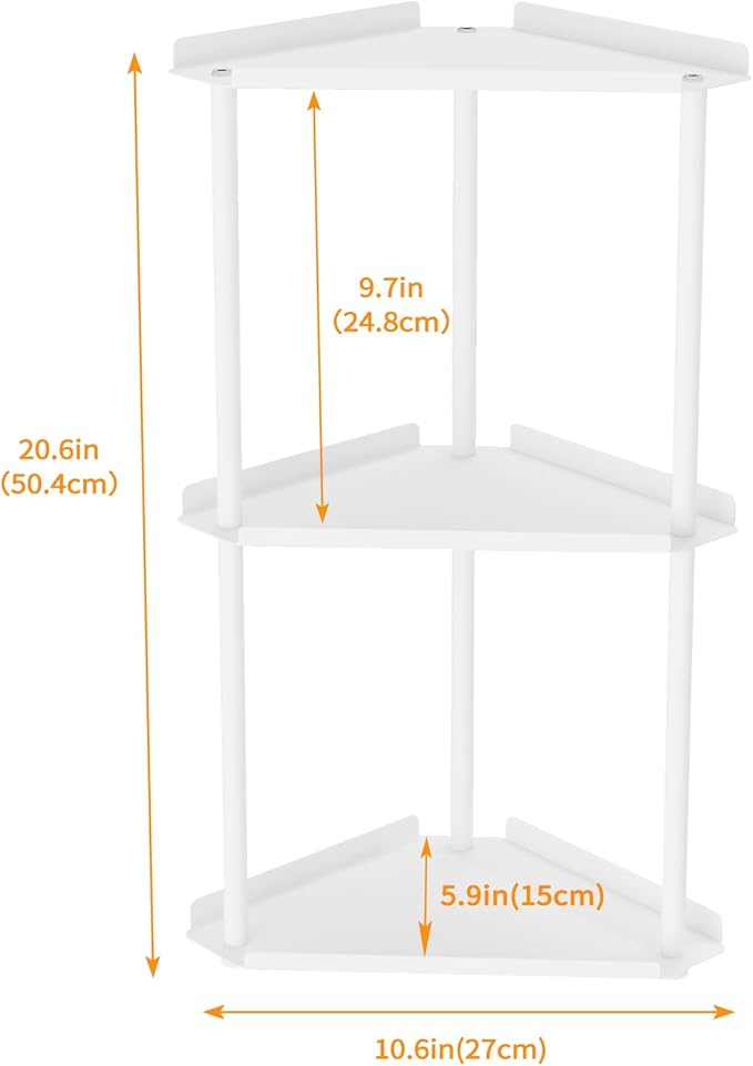 Jesginboo 3 Tier Bathroom Counter Organizer, Vanity Organizer Corner Shelf, Skincare, Makeup Countertop Organizers, Kitchen, 