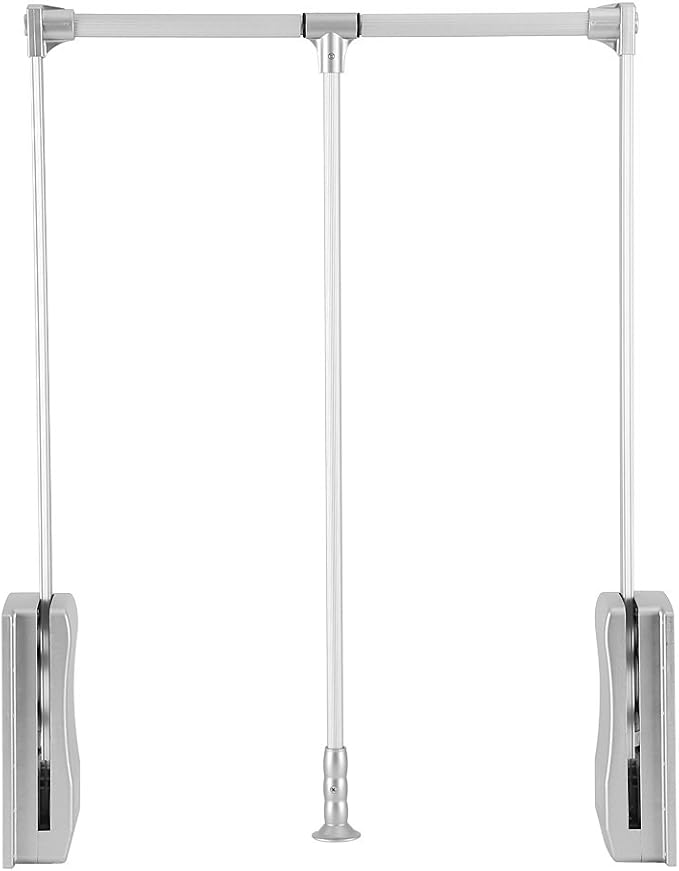 Pull Down Closet Rod, Adjustable Wardrobe Organizer Clothing Rail For Hanging Clothes Heavy Duty Clothes Rod Hanger Soft Retu
