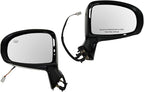 TRQ 2 Piece Driver and Passenger Side Mirror Assembly Set Electric Adjustment Heated No Memory Black Compatible with 2009-201