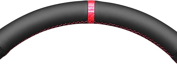 MEWANT Hand Sewn Steering Wheel Cover Wrap for Ford Mustang 1994-2004 Steering Wheel Accessories for Ford Mustang 1994-2004