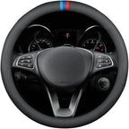 RYE for Jeep Steering Wheel Cover, Leather Car Steering Wheel Cover Heavy-Duty Durable Breathable, for Jeep Grand Cherokee Wrangler Compass Gladiator - Black Pattern 5