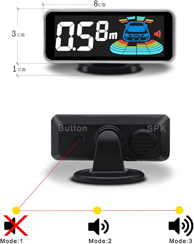 Backup Parktronic System Car Auto Vehicle Reverse with 8 Parking Sensors kit Distance Detection LCD Distance Display Sound Wa