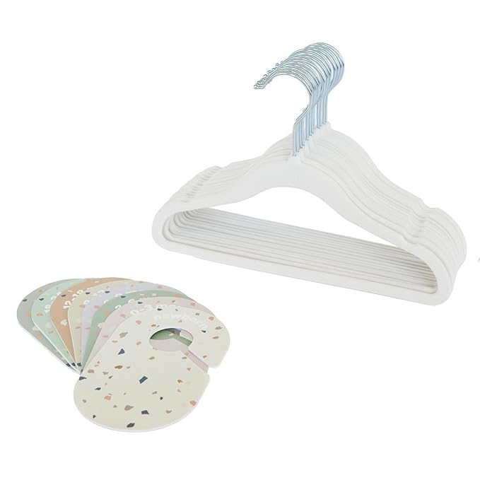 3 Sprouts Baby Closet Organizer Set - 15 Nursery Hangers with 8 Size Dividers, Closet Dividers for Baby Clothes and Clothes O