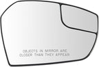 TRQ Right Passenger Side Mirror Glass Snap On Convex Clear Compatible with 2017-2019 Ford Escape FO1325172