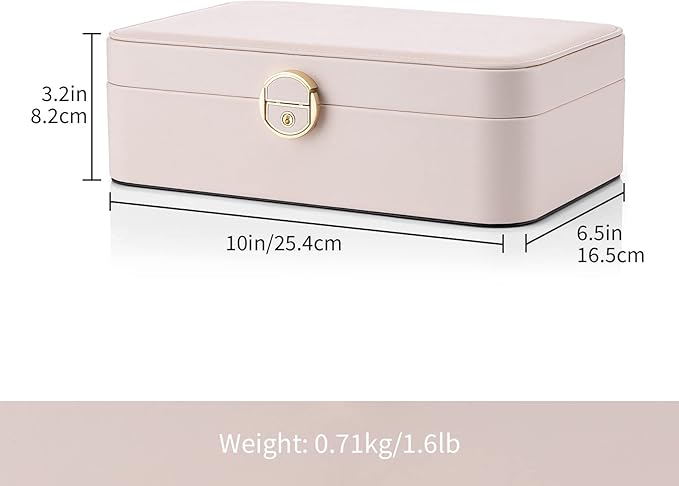 Vlando 2-Layer Jewelry Box,Valentines Day Gifts for Her Jewelry Organizer for Women Removable Jewelry Tray for Earrings Neckl
