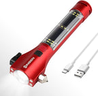 SINSEN Car Window Breaker Seatbelt Cutter, Emergency Escape Tool with Compass, Multi Tactical Safety Hammer Rescue Kit