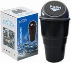 Car Trash Can with Lid, Automotive Cup Holder Mini Vehicle Garbage Can Trash Bin for Car Office Home Bedroom (Grey 2 Pack)