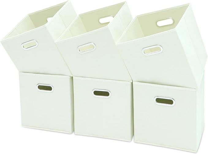 Black Fabric Cubby Storage Bins,13x13x13 Inches,Cube Organizer Bin Foldable Storage Boxes with Dual Handles Fabric Organizer 