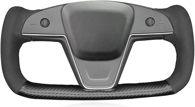 MEWANT Hand Stitched Tesla Model S Yoke Steering Wheel Cover Wrap for Tesla Model S 2021-2023 / Model X 2021-2023 Tesla Yoke Steering Wheel Accessories