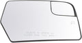 TRQ Passenger Side Heated Spotter Mirror Glass with Backing Plate Compatible with 2012-2017 Ford Expedition, 2012-2014 Lincol