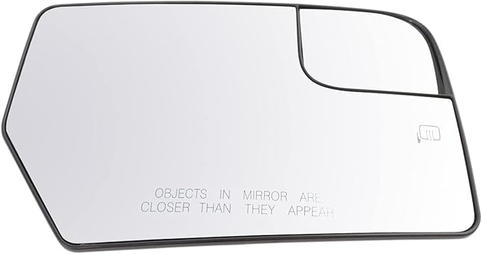 TRQ Passenger Side Heated Spotter Mirror Glass with Backing Plate Compatible with 2012-2017 Ford Expedition, 2012-2014 Lincol