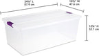 Sterilite 4-Pack 110 Quart ClearView Latch Box, Stackable Organizer Bins with Latching Lids - Clear Plastic Organization Cont