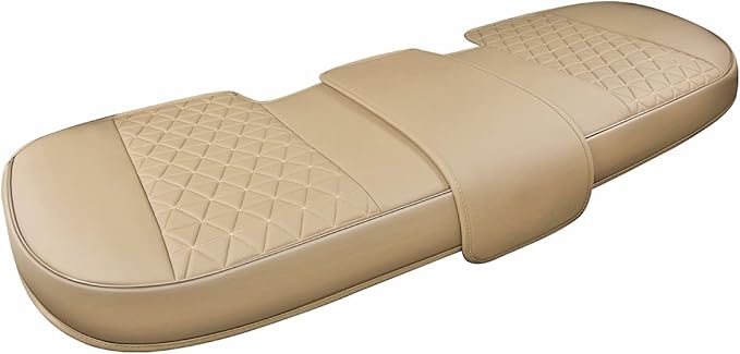 Black Panther Luxury PU Leather Rear Bench Car Seat Cover Adjustable Length (49-55'') Fits 90% Standard 5 Seats (Sedan SUV), 
