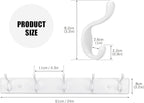 Badiano Wooden Coat Rack, Wall-Mounted Organizer for Closet, Entryway, Hallway, Foyer, Bedroom, Heavy Duty Double Hooks for H