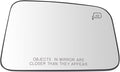 TRQ Passenger Side Mirror Glass Heated Convex Snap On Compatible with 2007-2008 Ford Edge FO1325184