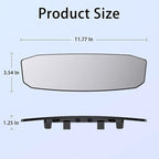 Car Rear View Mirror, 12 Inch Car Interior Panoramic Convex Rearview Mirror, Clip-On HD Wide Angle Extended Curved Mirror, Reduce Blind Spot Effectively, Universal Car Accessories (Irregular White)