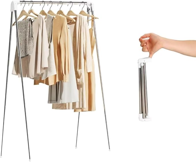 Travel Garment Rack ,Portable and Foldable，Folding Clothes Rack for Dance,Travel,Camping, Drying,RV, Indoor,Outdoor. A Collap
