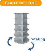 SpaceAid 5 Tier Rotating Shoe Rack Tower, Spinning Shoe Display Lazy Susan, Revolving 360 Shoe Rack Storage Round Carousel, V
