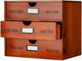 Wooden Storage Box Rustic Desktop Organizer with 3 Drawers Office Desk Accessories Shelf Large Craft Storage Containers Apoth