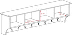 Prepac 60" Contemporary Wall Mounted Coat Rack, Coat Hooks Wall Mount with 4 Shelves, Ideal for Hallway or Entryway Storage S