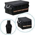 Tianle Car Trunk Organizer - Collapsible Trunk Organizer with Foldable Cover Aluminium Alloy Handle Reflective Strip for