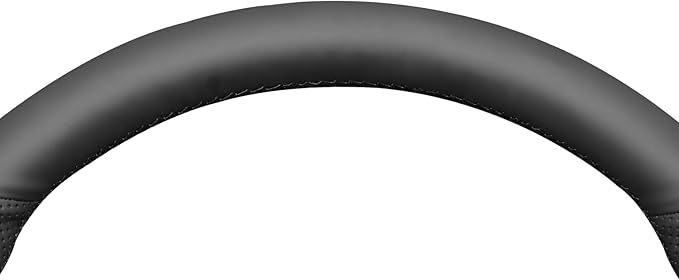 MEWANT Hand Stitch Black Genuine Leather Steering Wheel Cover Wrap for Toyota Tacoma 2024 Tundra 2022-2024 Sequoia 2024