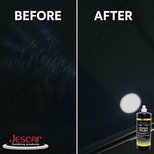Jescar Medium Polish - 8oz - Professional-Grade Polishing Compound for Scratch Removal and Swirl Correction – High Gloss Finish, Removes 2500 grit Sanding Marks, Silicone-Free.