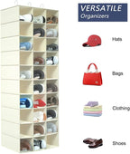 coastal rose Hanging Shoe Organizer for Closet, 30 Sections Hanging Closet Organizers and Storage Shelves Space Saving Shoe R