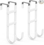 FYY Over The Door Hooks - 2 Pack Heavy Duty Dual-Hook Organizer Hanger with Non-Slip Rubber for Towels, Clothes, Hats & Bags 