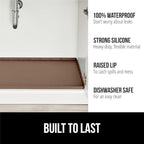 GORILLA GRIP Waterproof Silicone Under Sink Mat with Raised Lip for Kitchen and Bathroom, 34 x 22 in, Cabinet Shelf Liner Sta