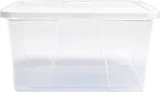 HOMZ 4-Pack Snaplock, Small Clear Plastic Storage Organizer Bins w/Lids, 12 Quart, White - Stackable Container Boxes for Bedr