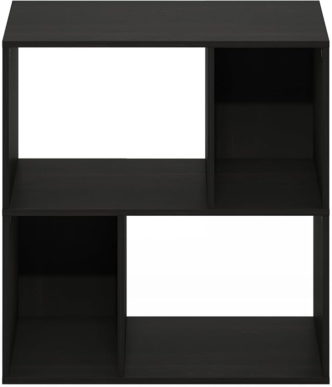 Furinno DALY Book Shelf, 4-Cube Bookshelf, Cube Storage Organizer Bookcase with Irregular Compartments, 11.7 x 23.6 x 24.7, f