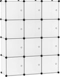 C&AHOME Cube Storage Organizer with Doors, 12-Cube Shelves, Closet Cabinet, DIY Plastic Modular Bookshelf Ideal for Bedroom, 