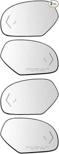 Exterior Mirror Glass 4 Pieces - Left Right Driver Passenger Side Heated Rear View Signal Blind Spot Detection Kit for GMC fo