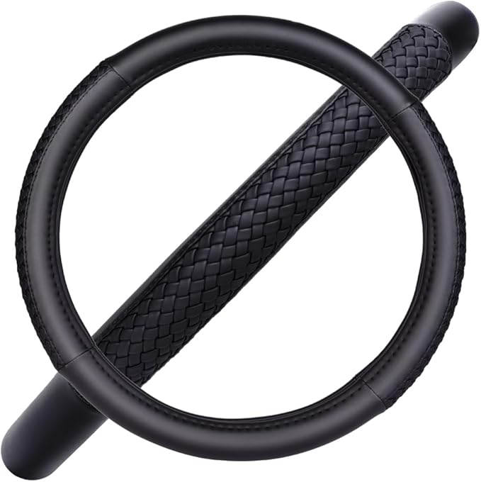 Flying Banner car Steering Wheel Cover Faux Leather Massage Universal fit 3D Honeycomb Hole Anti-Slip Sporty 15 Inches (Sliod