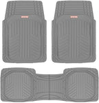 Motor Trend FlexToughXL Floor Mats for Cars Full Set, All-Weather Rubber Automotive Floor Mats, Waterproof Heavy Duty Car Mats, Flexible Floor Liners for Car Truck Van SUV, Car Floor Mats (Gray)