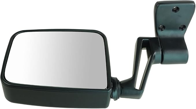 TRQ 2 Piece Driver and Passenger Side Mirror Assembly Set Manual Folding Manual Adjustment Non-Heated No Memory Black Compati