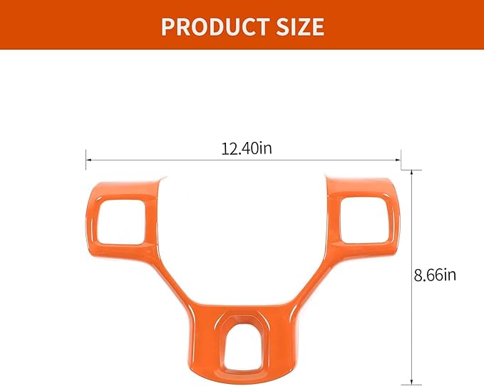 Hoolcar Interior Steering Wheel Cover ABS Trim Compatible with 2010-2017 Dodge RAM Accessories, Orange