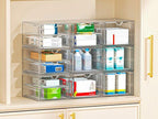 Acrylic Makeup Organizer, 4 Pack Drawer Organizer - Transparent Desktop Storage for Cosmetics, Office Supplies & More - Clear