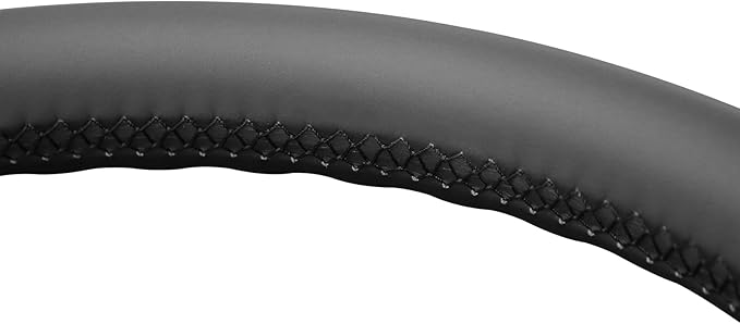 MEWANT DIY Black Solid Embossed Faux Leather Steering Wheel Cover for Chevy Silverado 1500 Astro Blazer C/K Kodiak S10