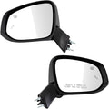 TRQ Driver & Passenger Side Power Heated Mirrors with Blind Spot Paint to Match Black Compatible with 2021-2023 Toyota Sienna