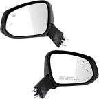 TRQ Driver & Passenger Side Power Heated Mirrors with Blind Spot Paint to Match Black Compatible with 2021-2023 Toyota Sienna