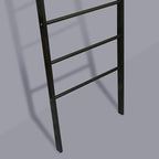Solid Wood Decorative Ladder - Leaning Blanket Rack for Home Decor Black and Sweet Oak