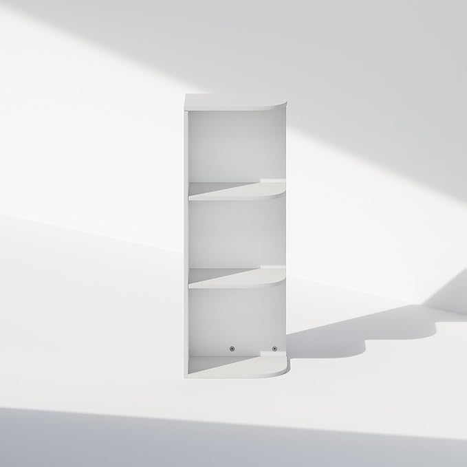 Furinno Reed Corner Shelf, 3-Tier Corner Bookshelf, Book Shelf, Corner Shelves, Storage Rack, for Organization and Storage, H