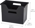 IRIS USA Large Portable Desktop File Box with Open Lid, 4 Pack, Side Handles, Hanging File Folders, Tabs & Inserts, Letter Si
