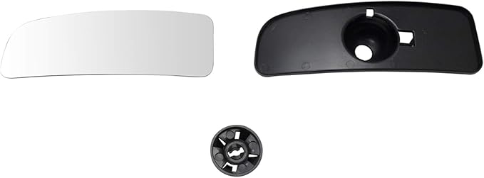 TRQ Passenger Side Lower Mirror Glass Non Heated Convex Towing Mirror with Backing Plate For Factory Equipped Mirrors Compati