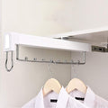 Pull Out Clothes Rail,Extendable Clothes Hanger Rail,Organizer Rack for Depth 14In/18In Wardrobe-White,35.6cm/14inch