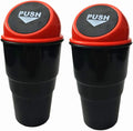 Car Trash Can with Lid, Automotive Cup Holder Mini Vehicle Garbage Can Trash Bin for Car Office Home Bedroom (Red 2 Pack)
