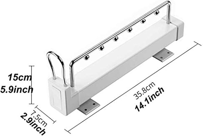 Heavy Duty Pull Out Closet Clothes Rod - Coat Hanger With Ball Sliding Rail, Adjustable Extendable Clothes Rail, Extendable W